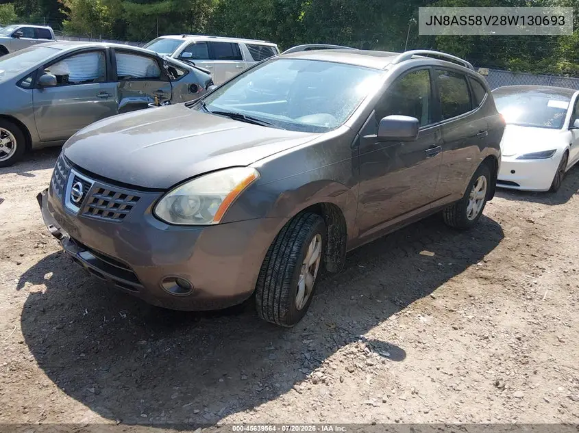 2008 Nissan Rogue Sl VIN: JN8AS58V28W130693 Lot: 45639564