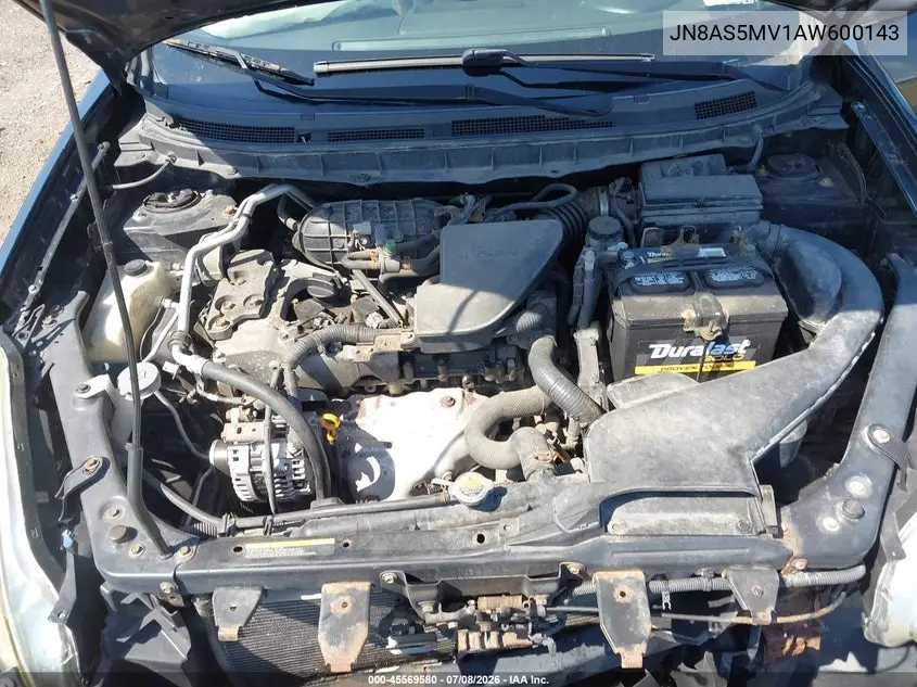 2010 Nissan Rogue S VIN: JN8AS5MV1AW600143 Lot: 45569580