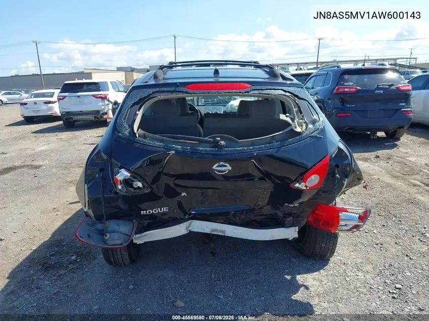 2010 Nissan Rogue S VIN: JN8AS5MV1AW600143 Lot: 45569580