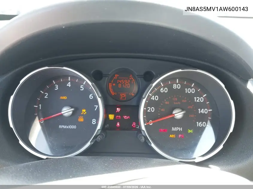 2010 Nissan Rogue S VIN: JN8AS5MV1AW600143 Lot: 45569580