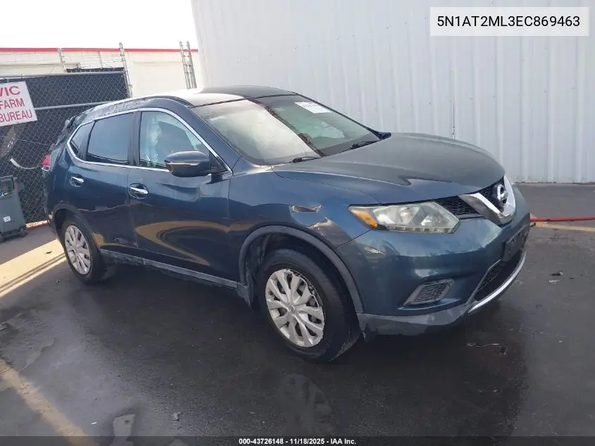 5N1AT2ML3EC869463 2014 Nissan Rogue S