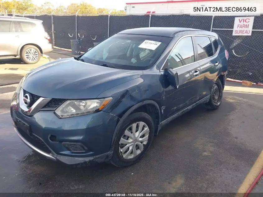 5N1AT2ML3EC869463 2014 Nissan Rogue S
