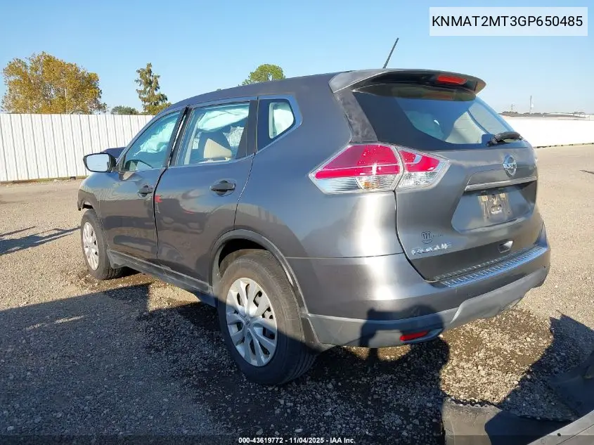 KNMAT2MT3GP650485 2016 Nissan Rogue S