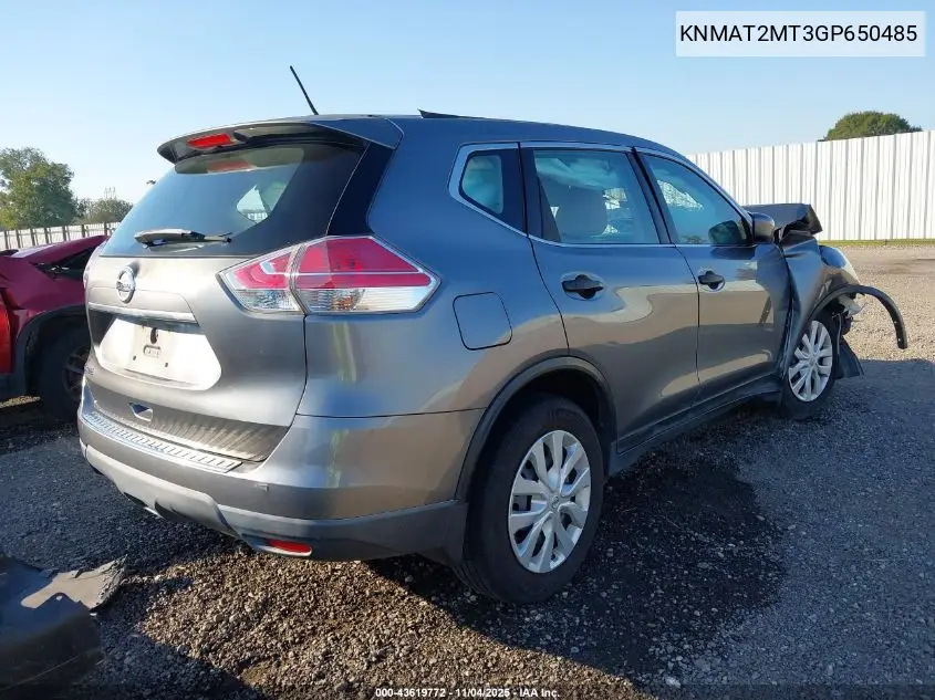 KNMAT2MT3GP650485 2016 Nissan Rogue S