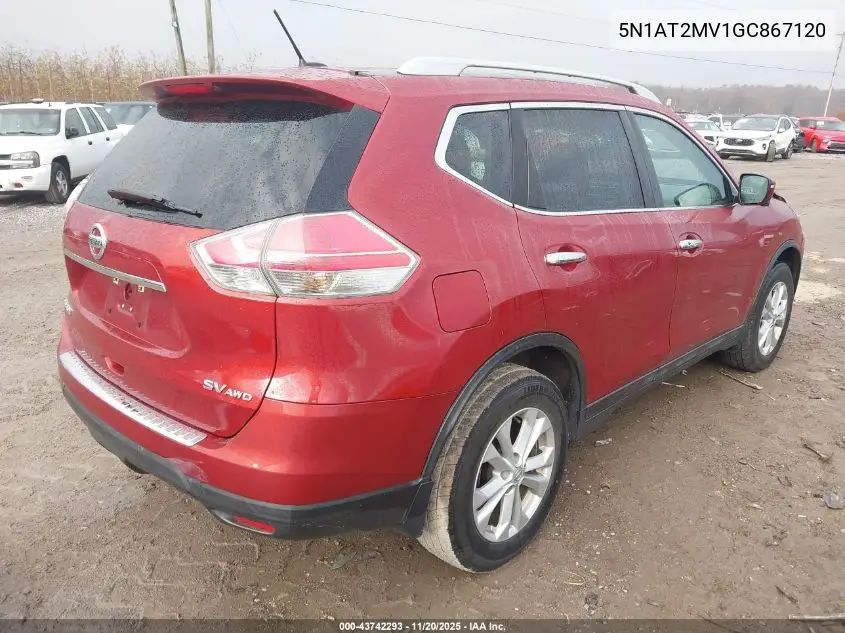 5N1AT2MV1GC867120 2016 Nissan Rogue Sv