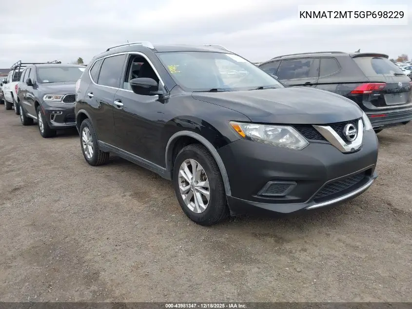 KNMAT2MT5GP698229 2016 Nissan Rogue S/Sl/Sv
