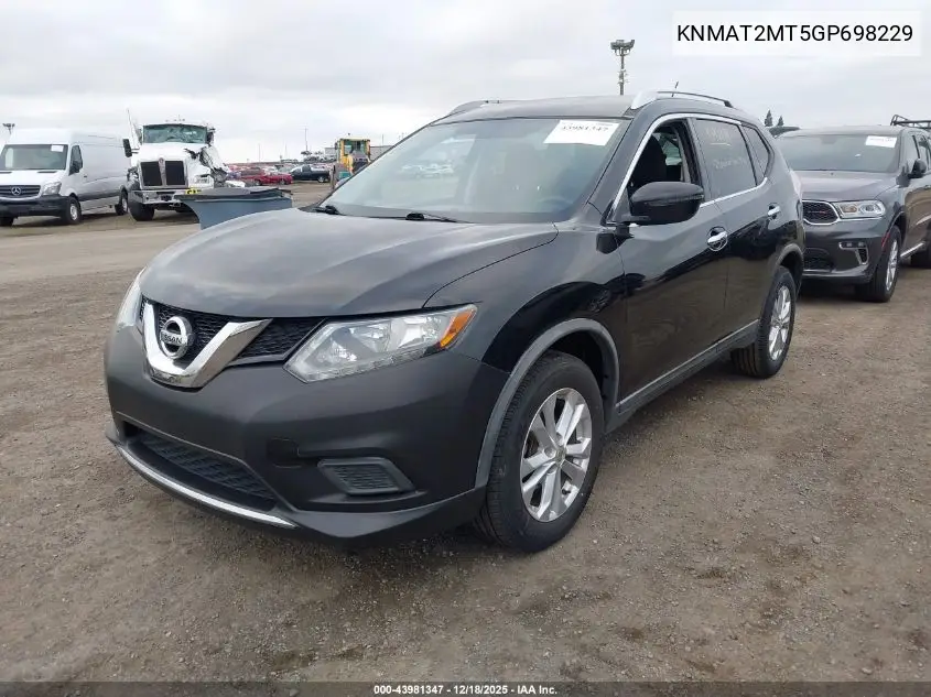 KNMAT2MT5GP698229 2016 Nissan Rogue S/Sl/Sv