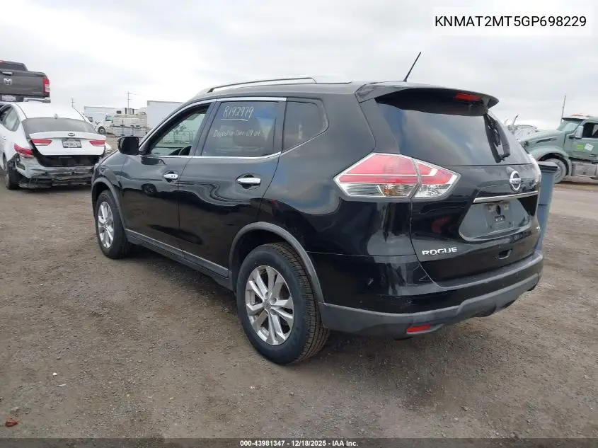 KNMAT2MT5GP698229 2016 Nissan Rogue S/Sl/Sv