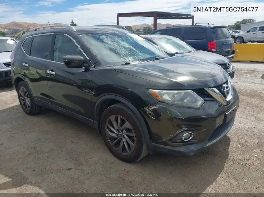 2016 Nissan Rogue Sl VIN: 5N1AT2MT5GC754477 Lot: 45649410