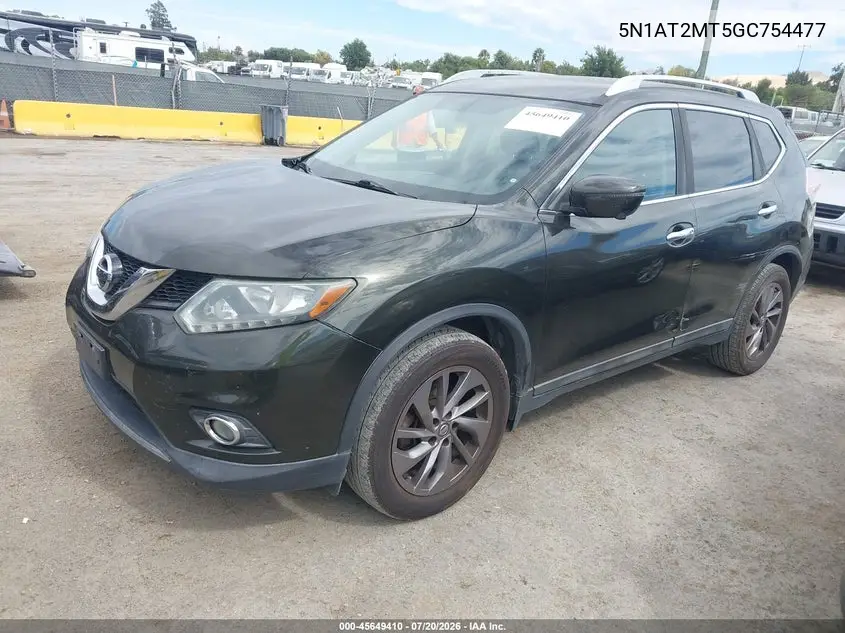 2016 Nissan Rogue Sl VIN: 5N1AT2MT5GC754477 Lot: 45649410