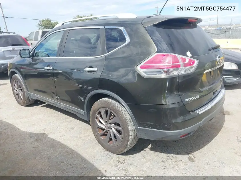 2016 Nissan Rogue Sl VIN: 5N1AT2MT5GC754477 Lot: 45649410