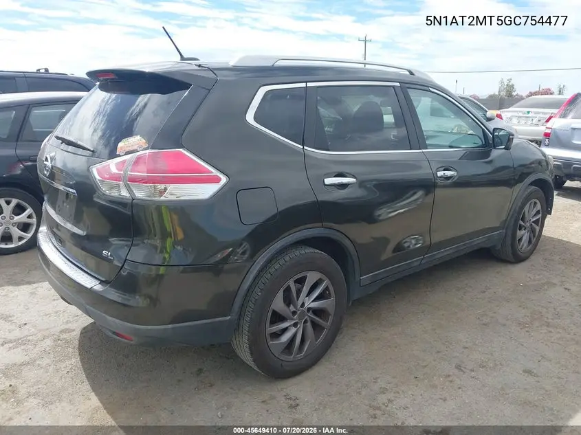 2016 Nissan Rogue Sl VIN: 5N1AT2MT5GC754477 Lot: 45649410