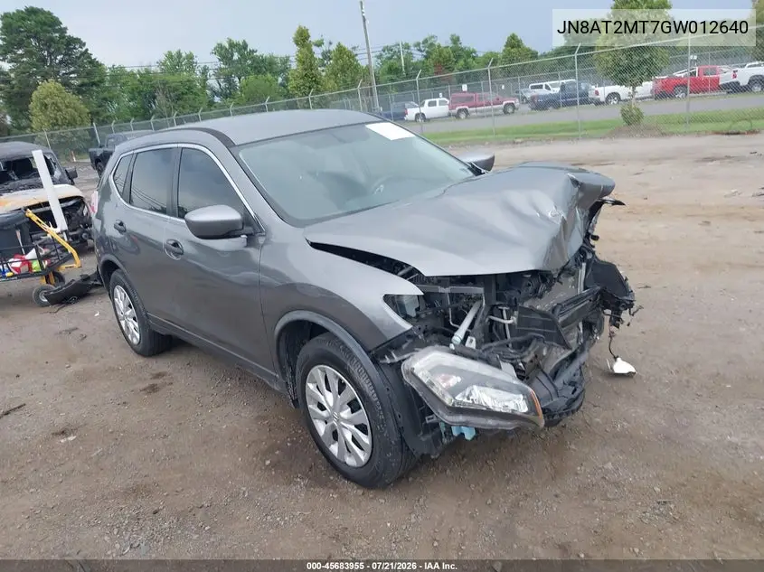2016 Nissan Rogue S VIN: JN8AT2MT7GW012640 Lot: 45683955