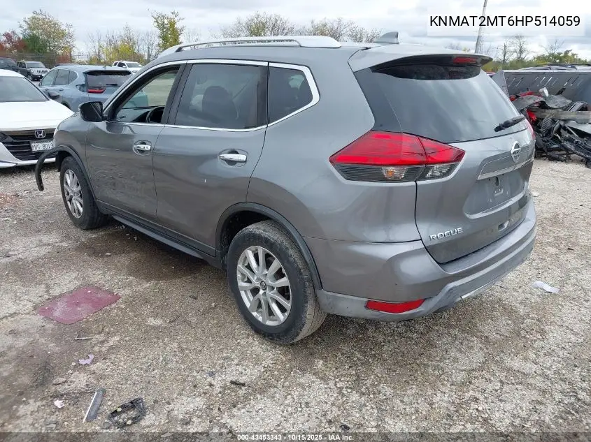 KNMAT2MT6HP514059 2017 Nissan Rogue Sv