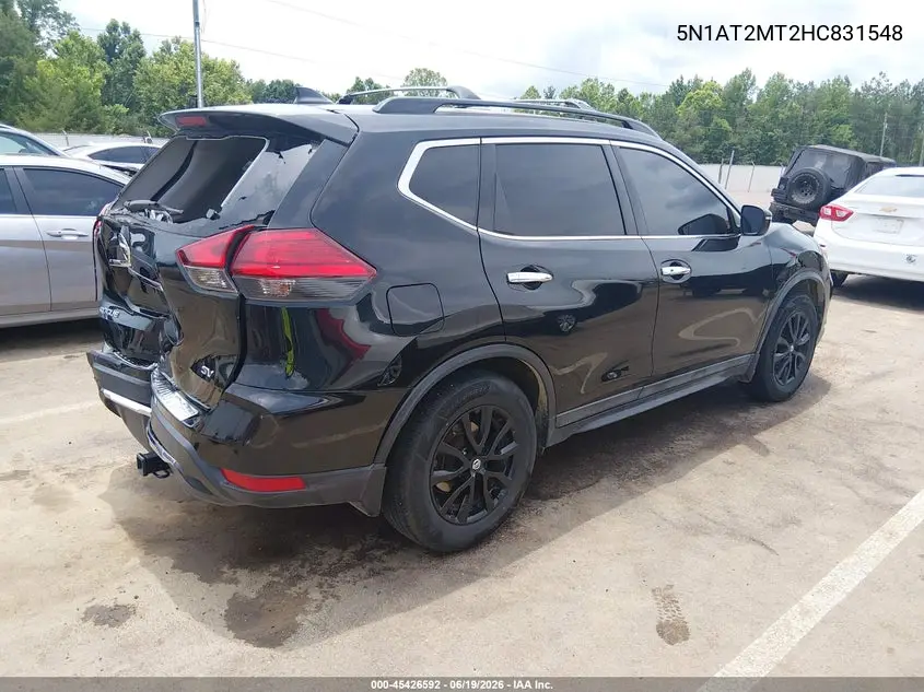 2017 Nissan Rogue Sv VIN: 5N1AT2MT2HC831548 Lot: 45426592