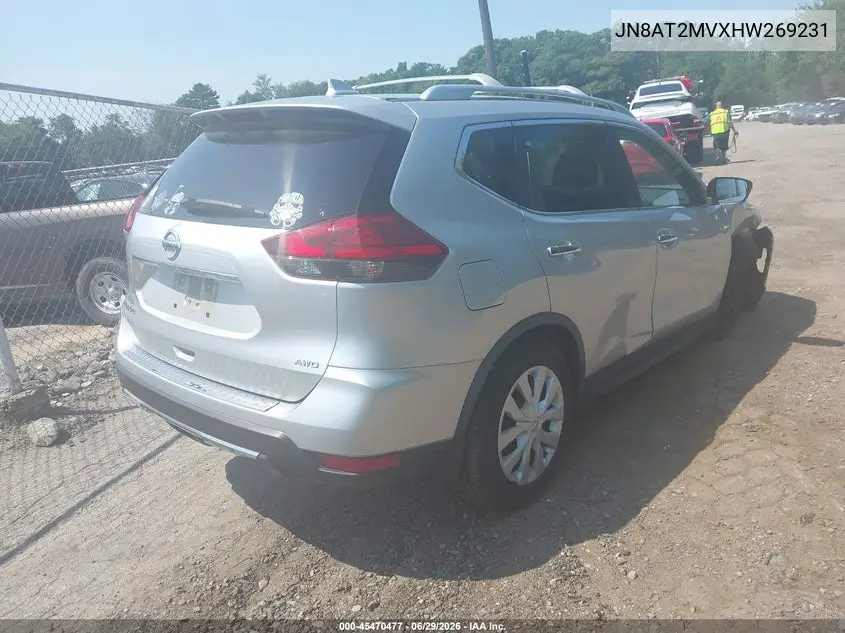 2017 Nissan Rogue S VIN: JN8AT2MVXHW269231 Lot: 45470477