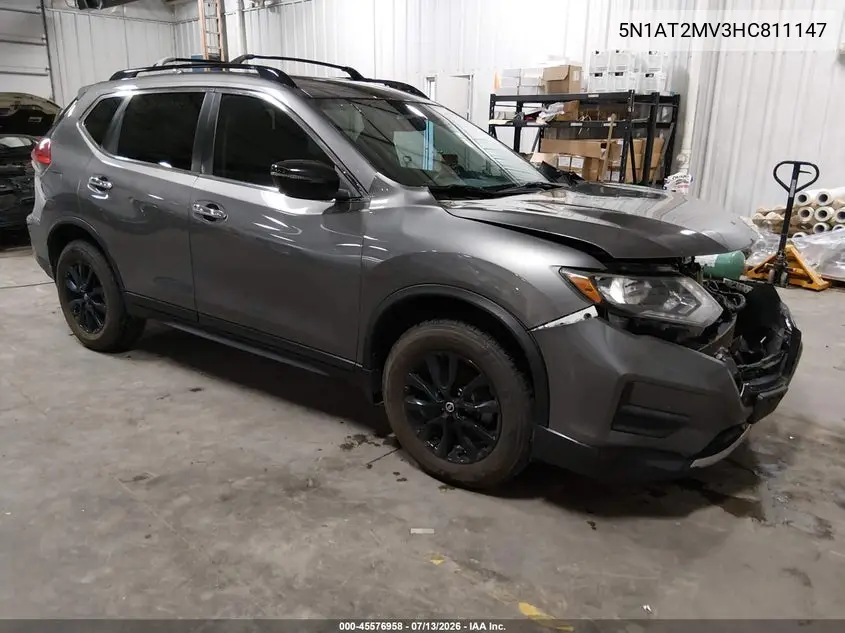 2017 Nissan Rogue Sv VIN: 5N1AT2MV3HC811147 Lot: 45576958