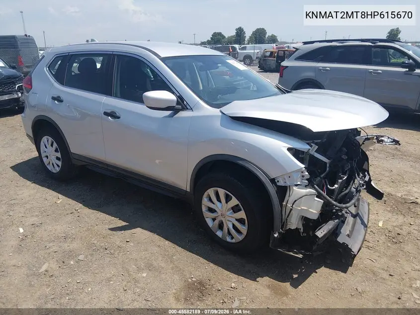 2017 Nissan Rogue S VIN: KNMAT2MT8HP615670 Lot: 45582189