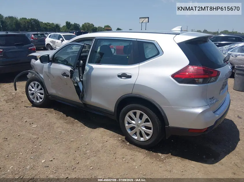 2017 Nissan Rogue S VIN: KNMAT2MT8HP615670 Lot: 45582189