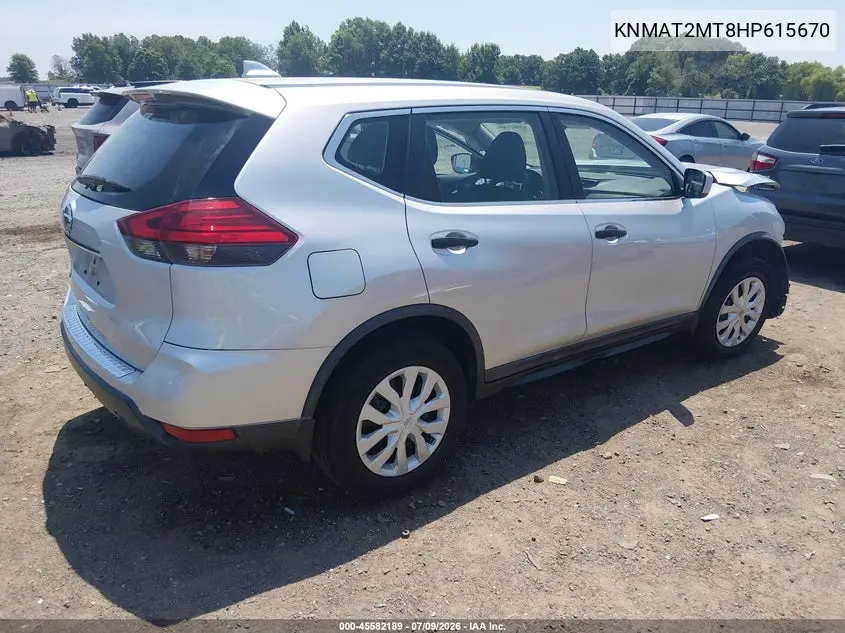 2017 Nissan Rogue S VIN: KNMAT2MT8HP615670 Lot: 45582189