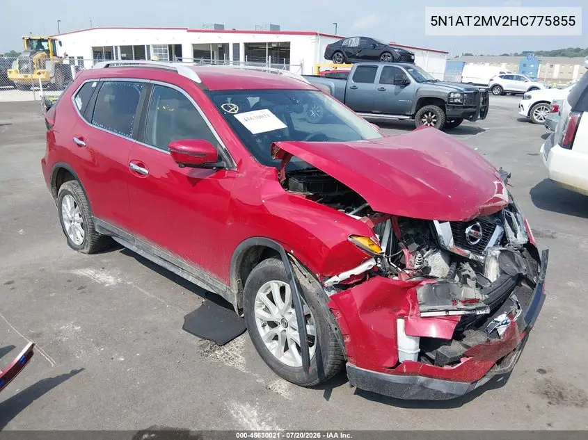 2017 Nissan Rogue Sv VIN: 5N1AT2MV2HC775855 Lot: 45630021