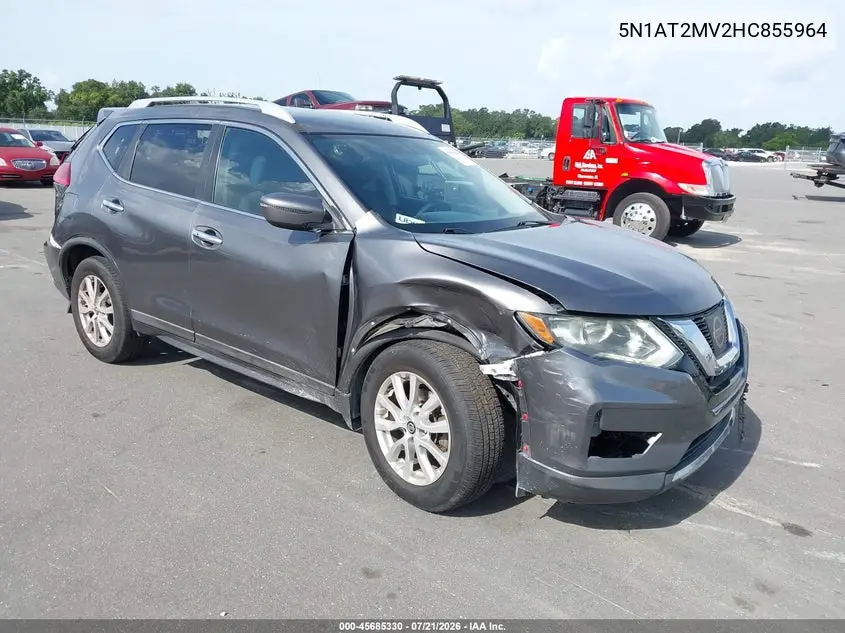 2017 Nissan Rogue Sv VIN: 5N1AT2MV2HC855964 Lot: 45685330