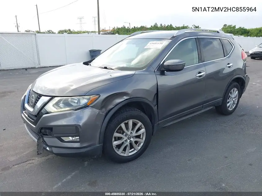 2017 Nissan Rogue Sv VIN: 5N1AT2MV2HC855964 Lot: 45685330