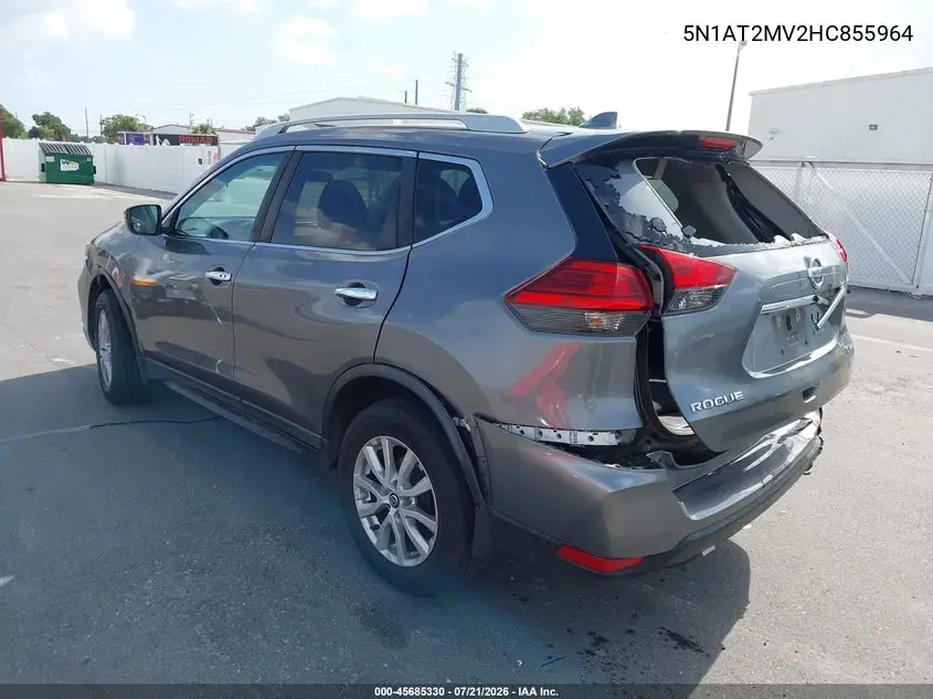 2017 Nissan Rogue Sv VIN: 5N1AT2MV2HC855964 Lot: 45685330