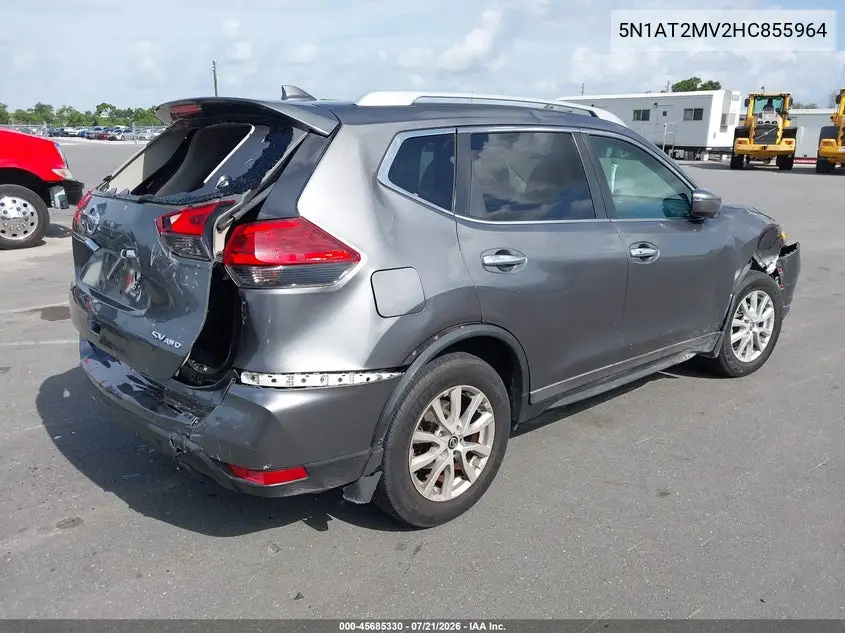 2017 Nissan Rogue Sv VIN: 5N1AT2MV2HC855964 Lot: 45685330