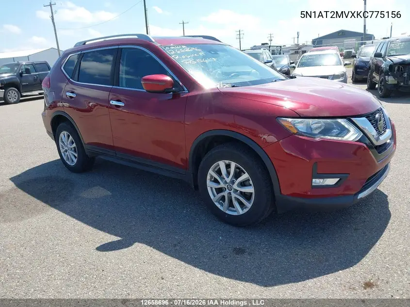 2019 Nissan Rogue S/Sl/Sv VIN: 5N1AT2MVXKC775156 Lot: 12658696x