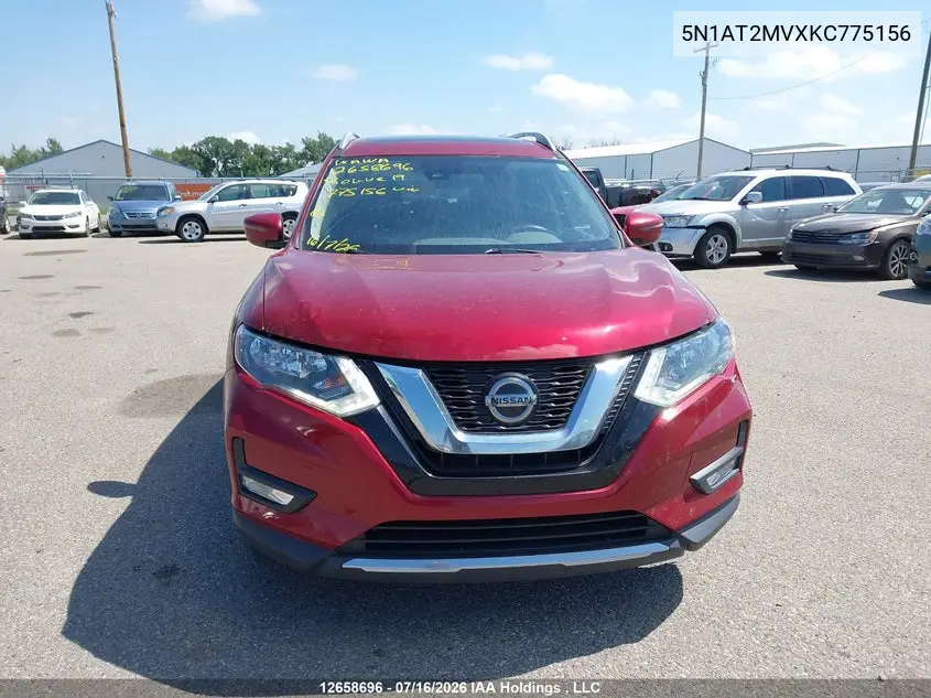 2019 Nissan Rogue S/Sl/Sv VIN: 5N1AT2MVXKC775156 Lot: 12658696x