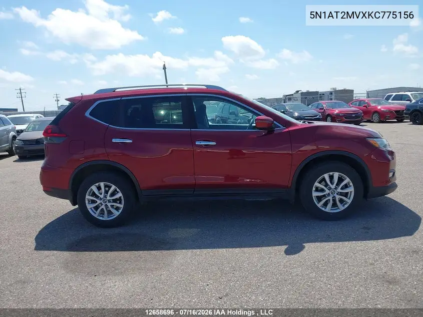 2019 Nissan Rogue S/Sl/Sv VIN: 5N1AT2MVXKC775156 Lot: 12658696x