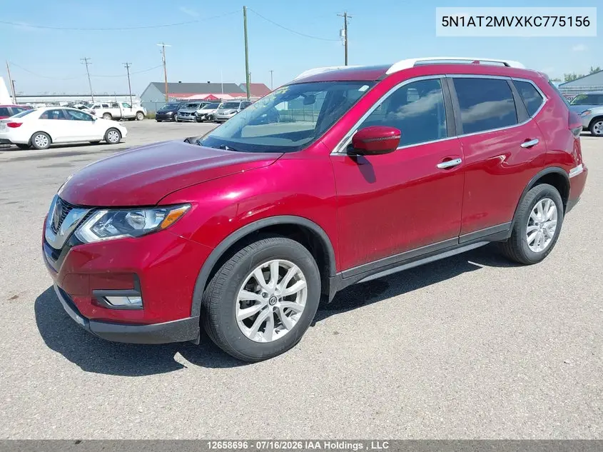2019 Nissan Rogue S/Sl/Sv VIN: 5N1AT2MVXKC775156 Lot: 12658696x