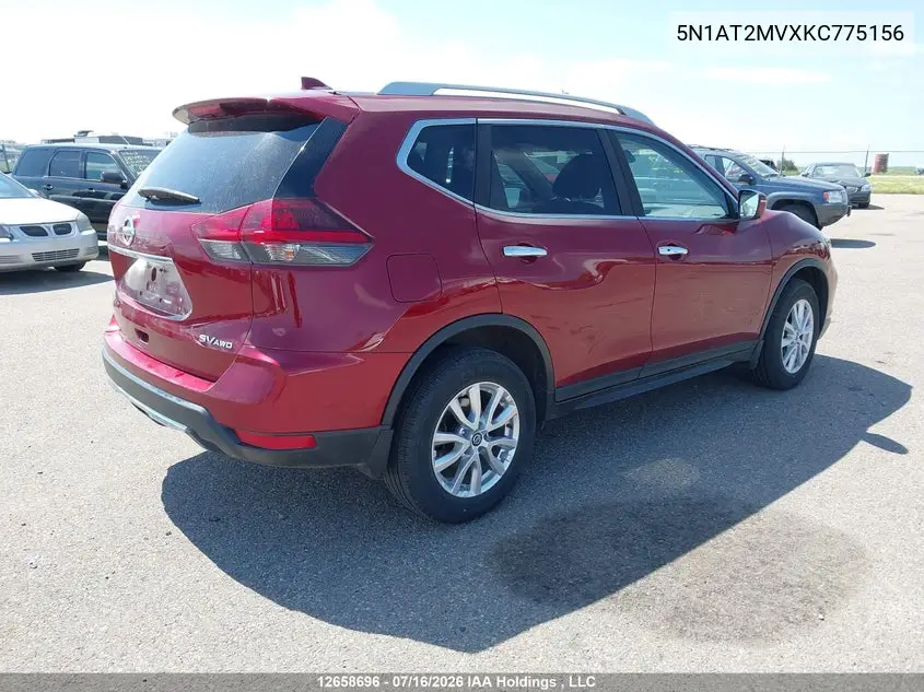 2019 Nissan Rogue S/Sl/Sv VIN: 5N1AT2MVXKC775156 Lot: 12658696x