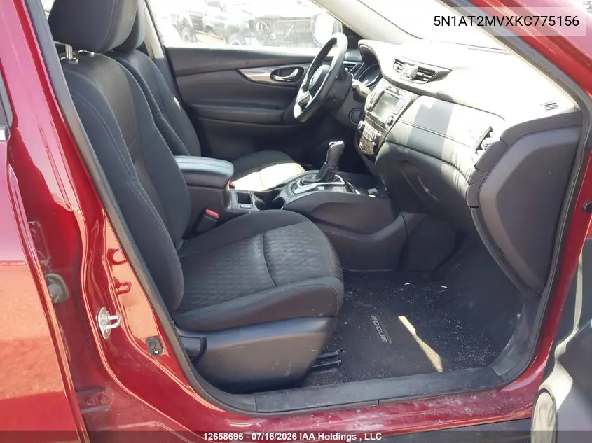 2019 Nissan Rogue S/Sl/Sv VIN: 5N1AT2MVXKC775156 Lot: 12658696x