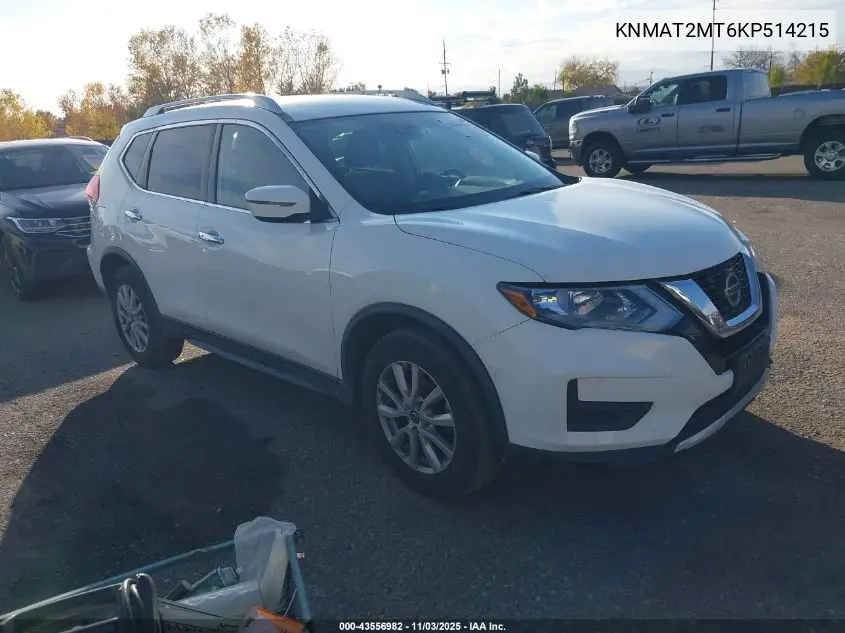 KNMAT2MT6KP514215 2019 Nissan Rogue Sv