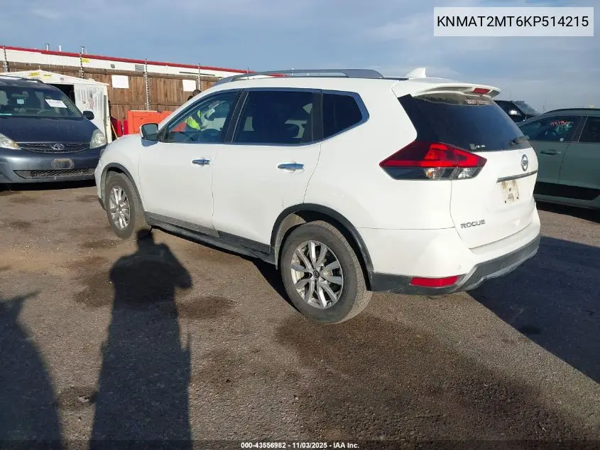 KNMAT2MT6KP514215 2019 Nissan Rogue Sv