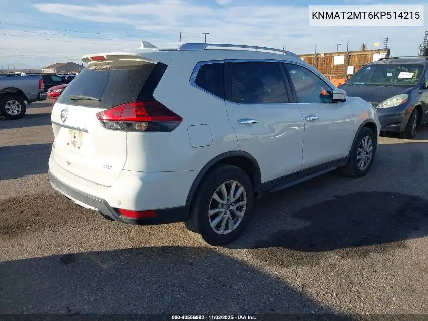 KNMAT2MT6KP514215 2019 Nissan Rogue Sv