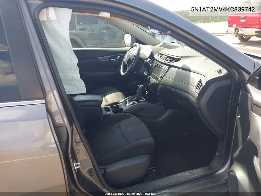 2019 Nissan Rogue S VIN: 5N1AT2MV4KC839742 Lot: 45494823