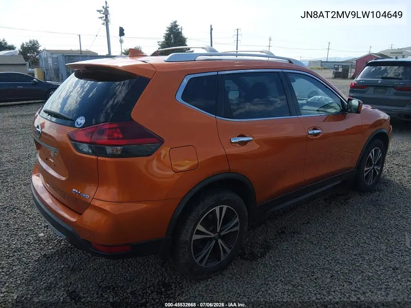 2020 Nissan Rogue Sv Intelligent Awd VIN: JN8AT2MV9LW104649 Lot: 45532668