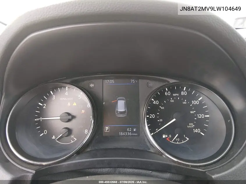 2020 Nissan Rogue Sv Intelligent Awd VIN: JN8AT2MV9LW104649 Lot: 45532668