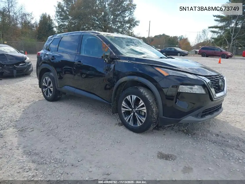 5N1AT3BA8MC673749 2021 Nissan Rogue Sv Fwd