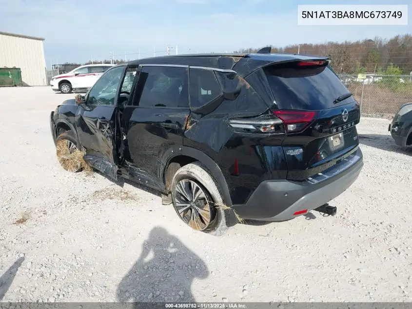 5N1AT3BA8MC673749 2021 Nissan Rogue Sv Fwd