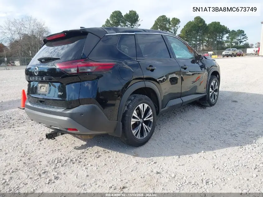 5N1AT3BA8MC673749 2021 Nissan Rogue Sv Fwd