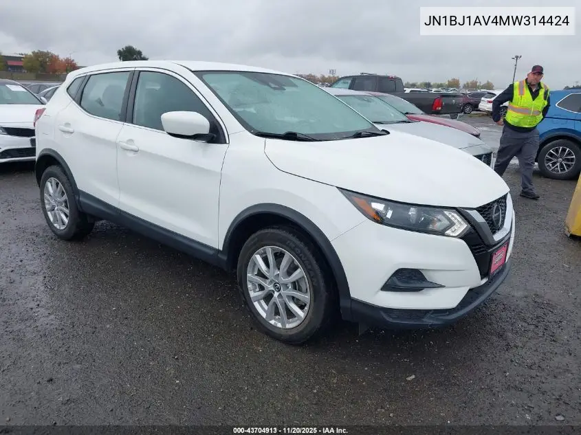 JN1BJ1AV4MW314424 2021 Nissan Rogue Sport S Fwd Xtronic Cvt