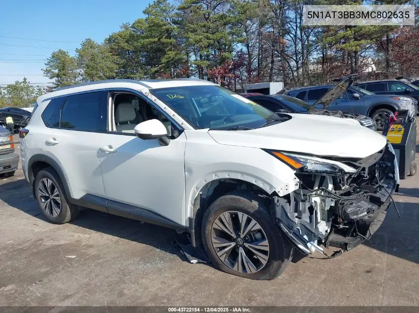 5N1AT3BB3MC802635 2021 Nissan Rogue Sv Intelligent Awd