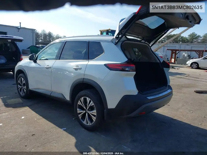 5N1AT3BB3MC802635 2021 Nissan Rogue Sv Intelligent Awd