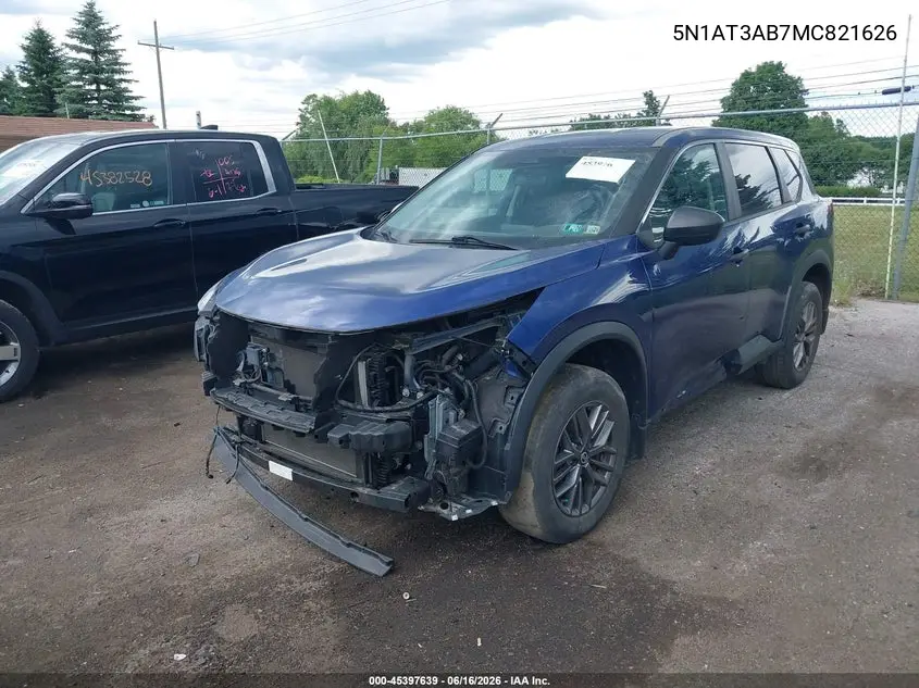 5N1AT3AB7MC821626 2021 Nissan Rogue S Intelligent Awd