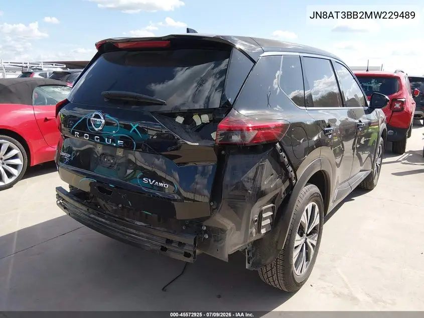 2021 Nissan Rogue Sv Intelligent Awd VIN: JN8AT3BB2MW229489 Lot: 45572925