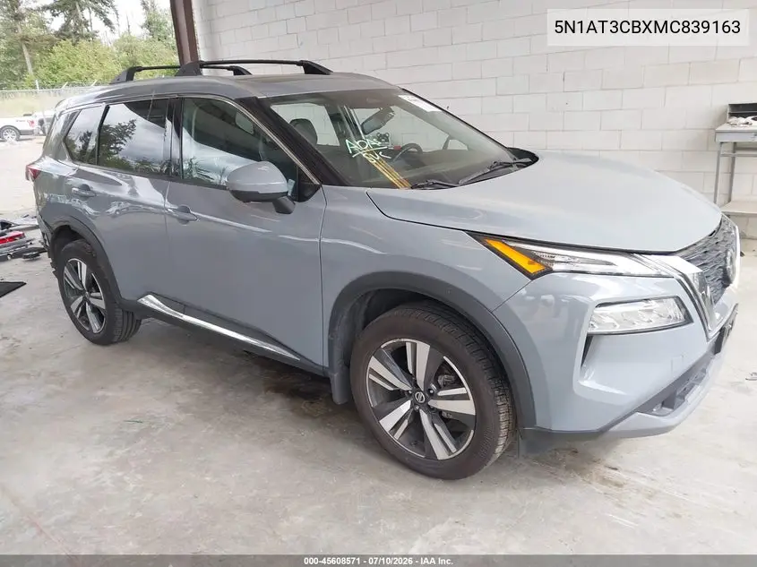 2021 Nissan Rogue Sl Intelligent Awd VIN: 5N1AT3CBXMC839163 Lot: 45608571